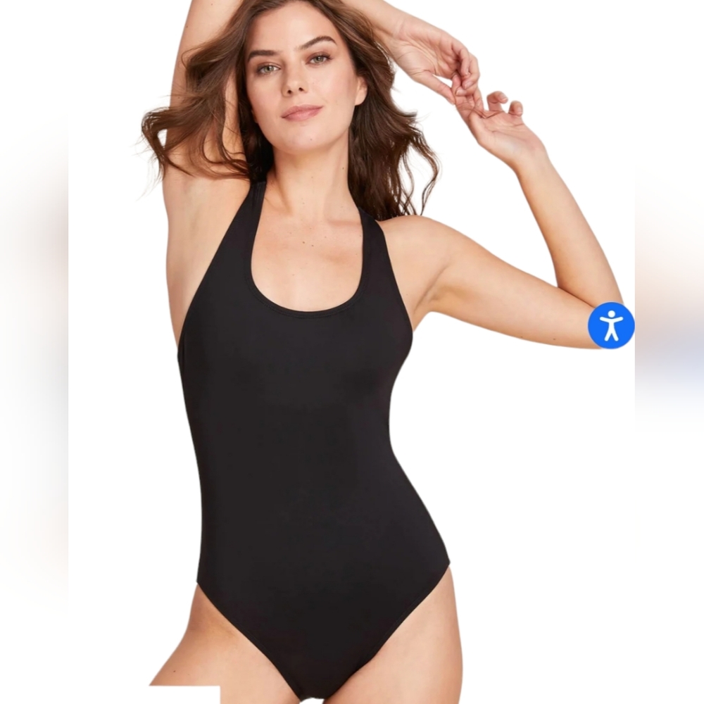 Andie Full Coverage Tulum Swimsuit Bathing Suit Smooth Black Large NWT